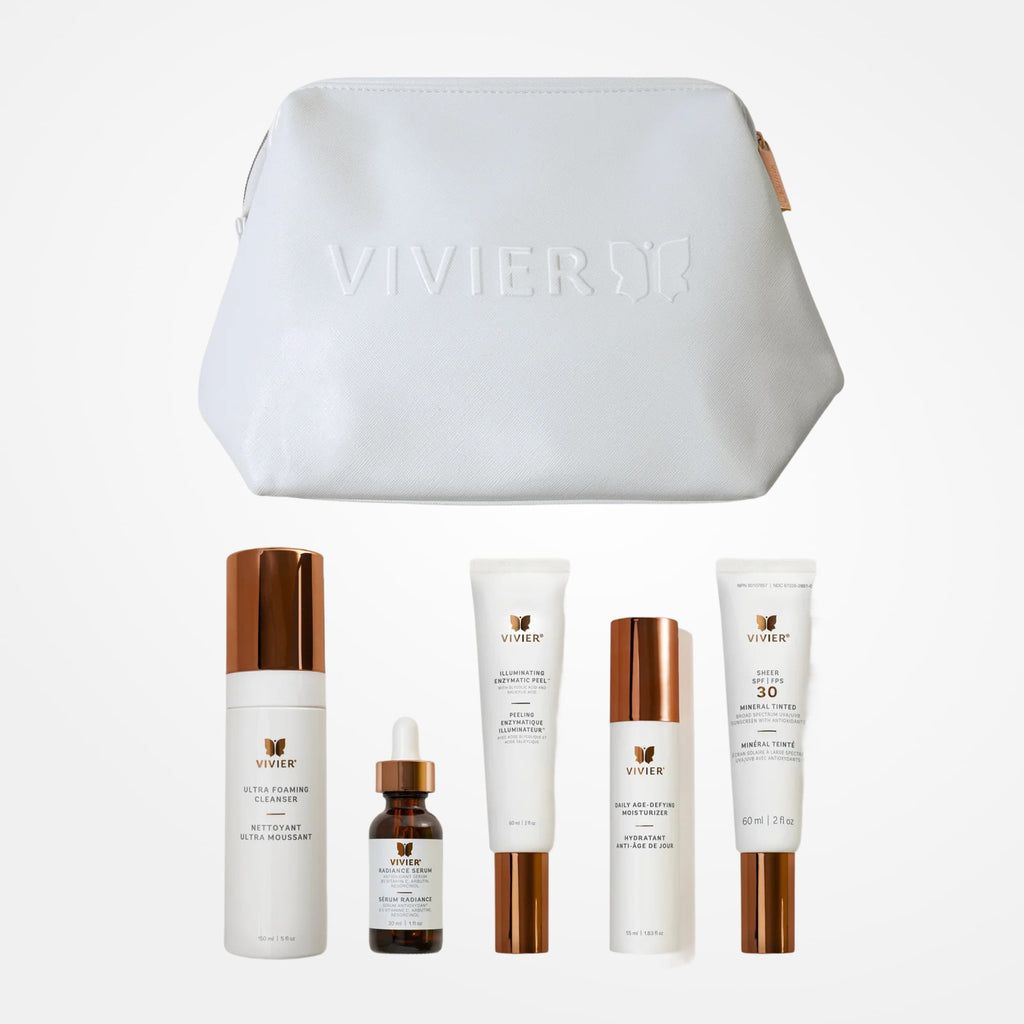 Vivier Daily Glow Program kit by wedoskin featuring skincare products in a sleek package for daily skincare routine.