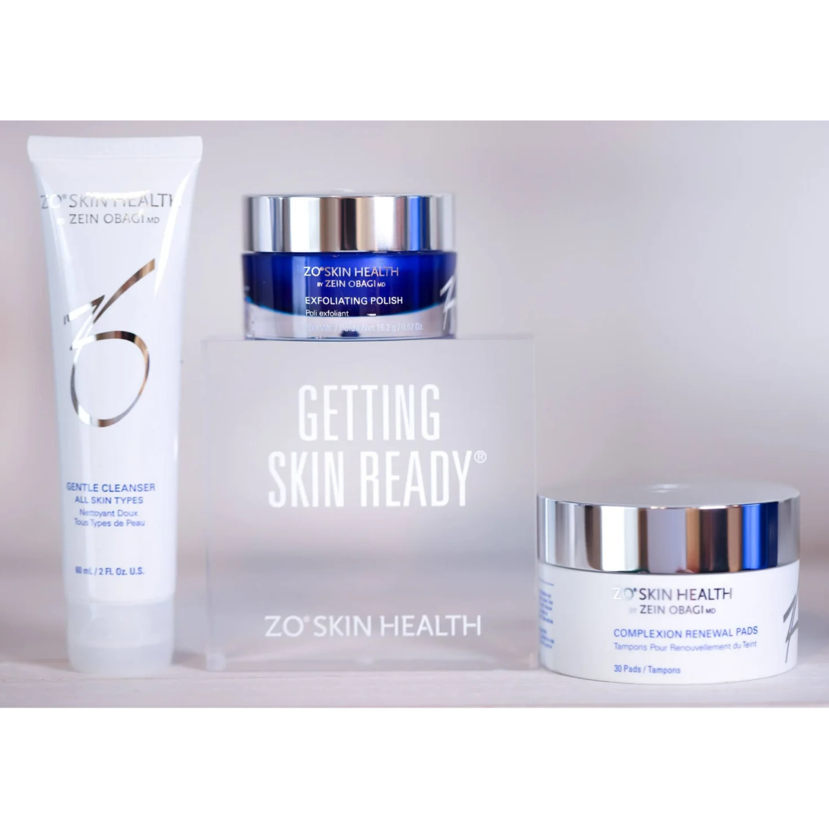 Wedoskin ZO Skin Health Getting Skin Ready Kit with skincare products in a sleek box for preparing skin.