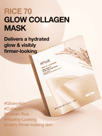 Anua Rice 70 Glow Collagen Mask by Lakinza, 38g, featuring a soothing sheet mask for brightening and collagen boost in Korean skincare