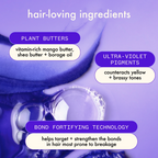 Image of Amika Bust Your Brass Cool Blonde Strength Repair Conditioner ingredients label, showing key components and product details.