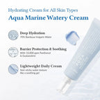Lakinza Dr. Althea Aqua Marine Watery Cream 50ml jar with blue and white packaging, showcasing the hydrating cream inside.