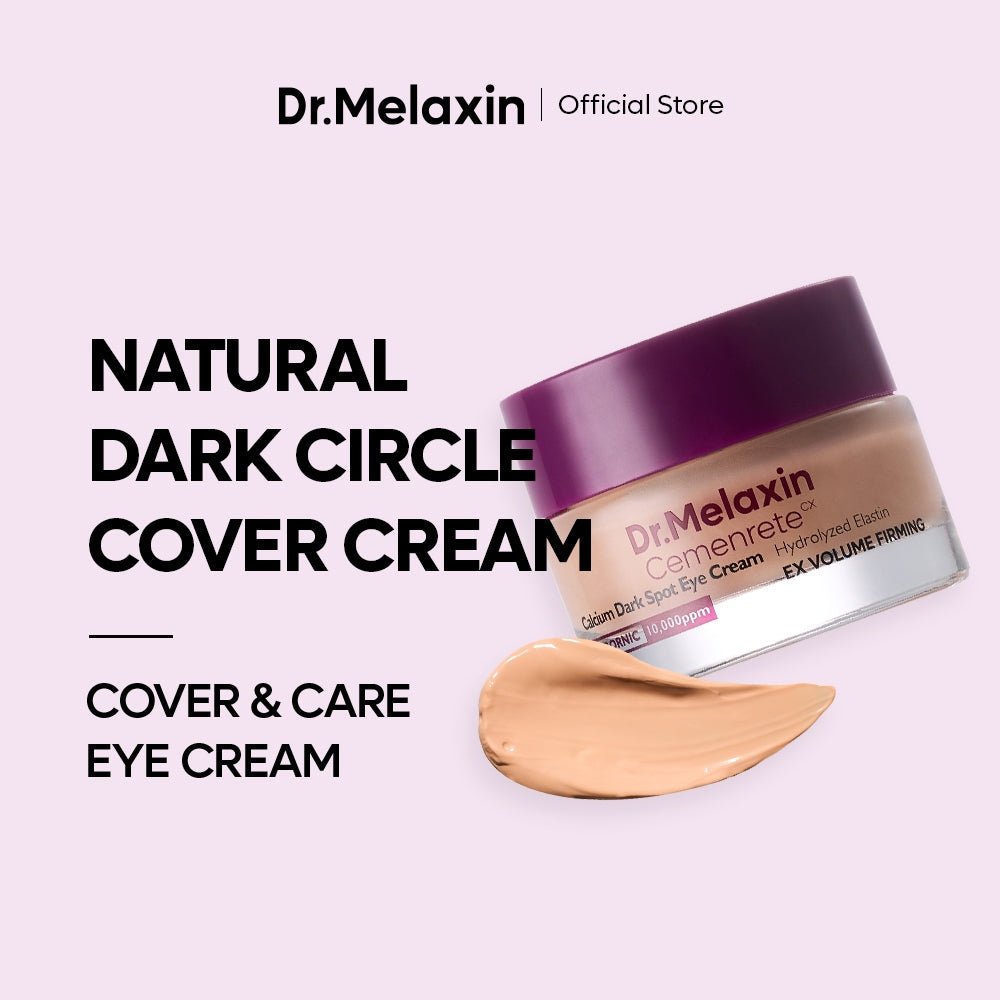 Lakinza Dr. Melaxin Cemenrete Calcium Dark Spot Eye Cream 15g shown in a jar with a white lid and product label.