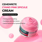 Lakinza K-beauty Dr.Melaxin Cemenrete Cyano Pink Spicule Cream 50ml in a white jar with pink accents, ready for skincare use.