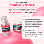 Lakinza K-beauty Dr.Melaxin Cemenrete Cyano Pink Spicule Serum 30ml in a sleek bottle, featuring a pink label and pump dispenser.