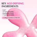 Lakinza K-beauty Eqqualberry NAD+ Peptide Boosting Serum 30ml, clear glass bottle with dropper for skincare application