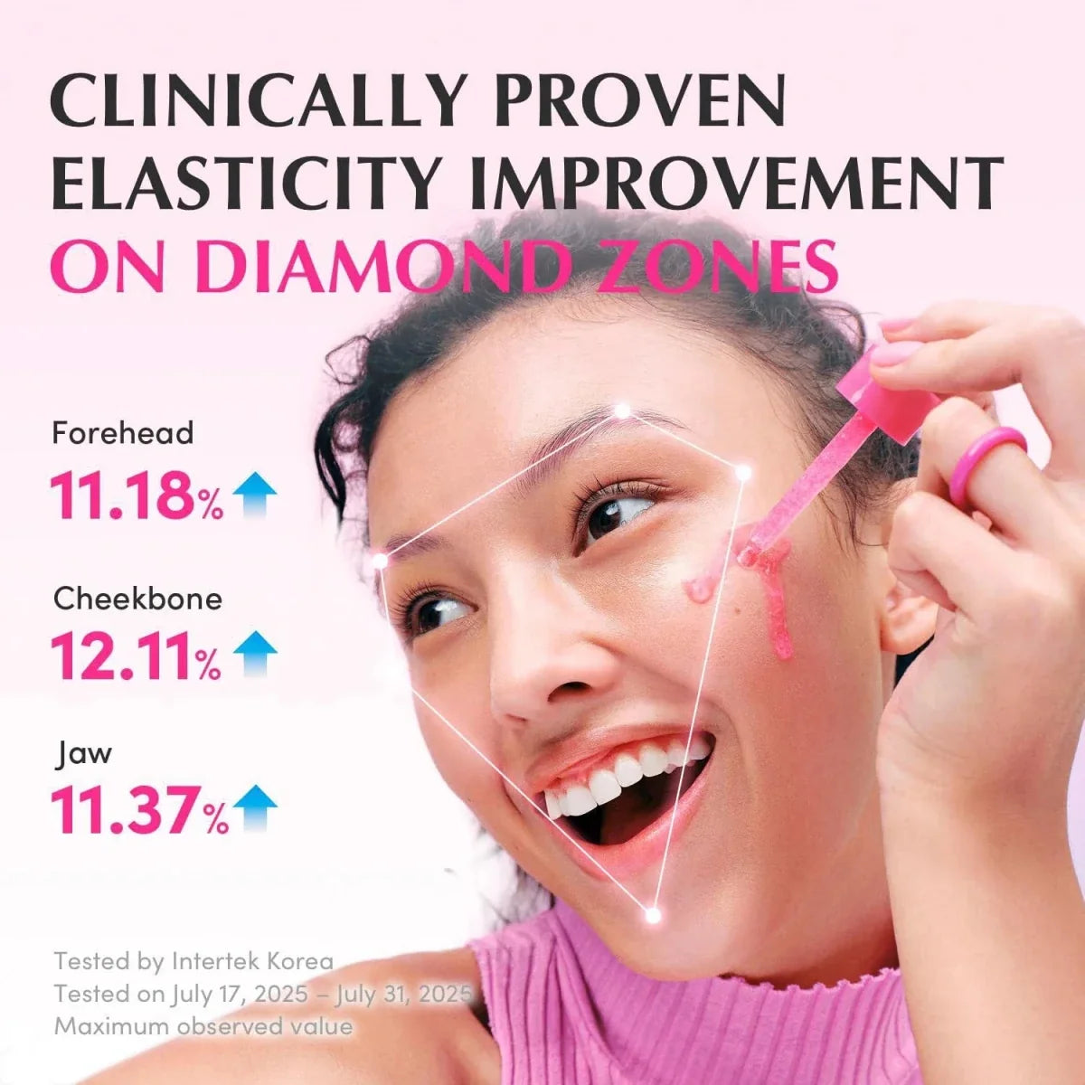 Lakinza K-beauty Eqqualberry NAD+ Peptide Boosting Serum 30ml in a clear glass bottle with a pump dispenser.