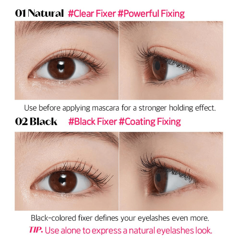 Etude House Dr. Mascara Fixer 6g eye makeup product by Lakinza K-beauty, showing the tube and applicator for lash setting.