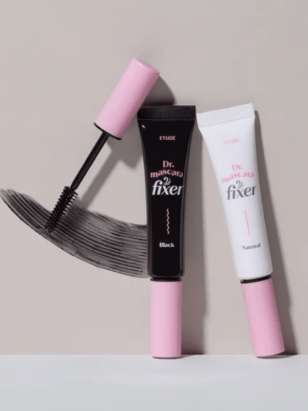 Etude House Dr. Mascara Fixer 6g eye makeup product by Lakinza K-beauty, featuring the black tube and applicator brush.