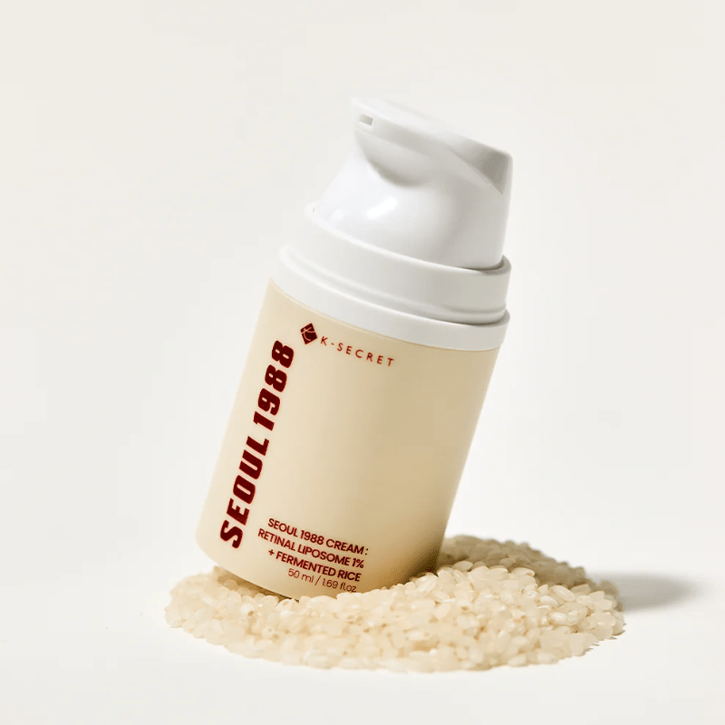 Lakinza K-beauty KSECRET SEOUL 1988 Cream with retinal liposome 1% and fermented rice, 50ml jar for skincare.