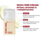 Lakinza K-beauty KSECRET SEOUL 1988 Cream with Retinal Liposome 1% and Fermented Rice in 50ml jar