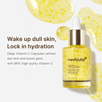 Lakinza K-beauty Medicube Deep Vita C Capsule Serum 30ml with orange capsules and sleek bottle for brightening skin.