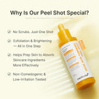 Lakinza K-beauty Medicube Kojic Acid Turmeric Peel Shot serum in a 80ml bottle, featuring a clear liquid with a yellow tint.