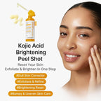 Lakinza K-beauty Medicube Kojic Acid Turmeric Peel Shot serum in an 80ml bottle, featuring a sleek packaging with a dropper.
