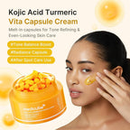 Lakinza K-beauty Medicube Kojic Acid Turmeric Vita C Capsule Cream 53g jar, creamy skincare with brightening ingredients.