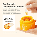 Medicube Kojic Acid Turmeric Vita C capsule cream in a 53g jar, featuring a sleek design with the product label visible.
