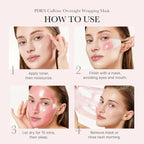 Medicube PDRN Pink Caffeine Night Wrapping Mask in 75ml jar, designed for K-beauty skincare by Lakinza, showing the pink mask formula.