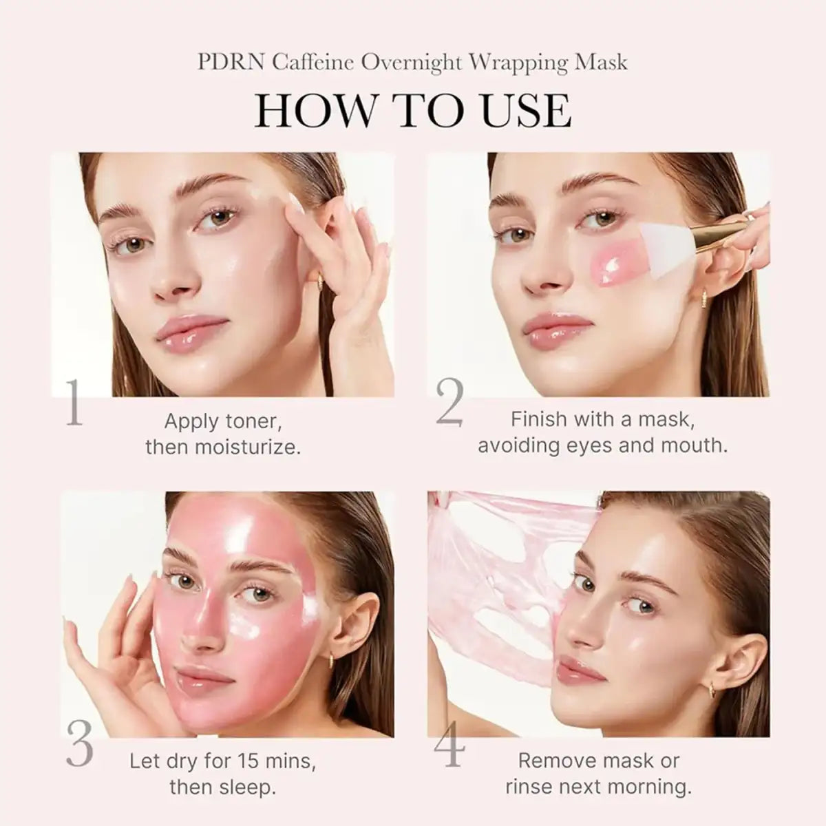 Medicube PDRN Pink Caffeine Night Wrapping Mask in 75ml jar, designed for K-beauty skincare by Lakinza, showing the pink mask formula.