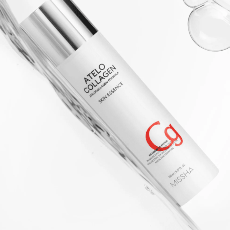 MISSHA Atelo Collagen Skin Essence 150ml bottle, a Korean toner with collagen for hydrating and revitalizing skin.
