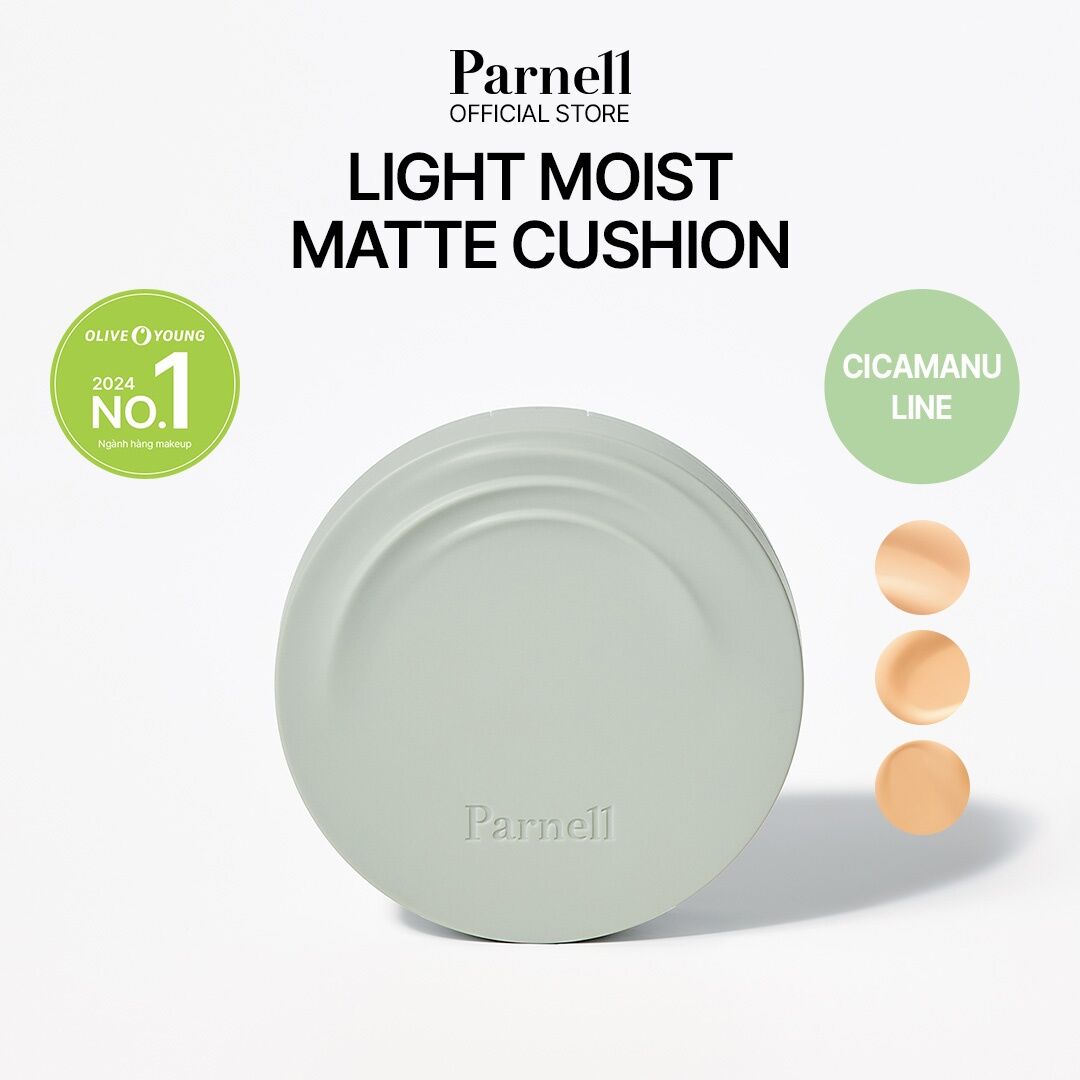 Lakinza K-beauty Parnell Cicamanu Serum In-Matte Cushion 15g compact with smooth, natural matte finish base makeup.