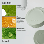 Lakinza K-beauty Parnell Cicamanu Serum In-Matte Cushion 15g, close-up of the compact with cushion applicator and matte finish.