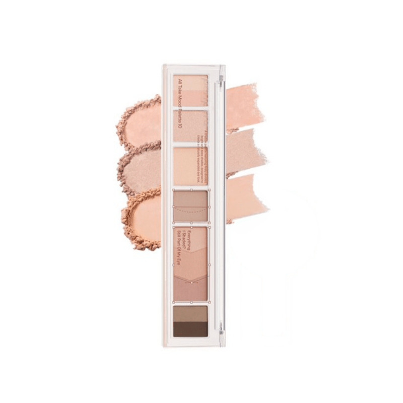 Peripera All Take Mood Palette eye makeup with 5.5g of colorful eyeshadows from Lakinza K-beauty, showcasing various shades and textures.