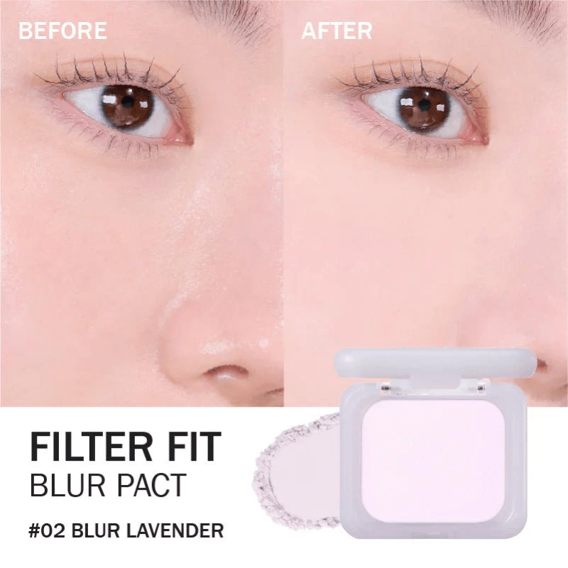 Peripera Filter Fit Blur Pact 8g, K-beauty base makeup compact with smooth, matte finish and lightweight formula.
