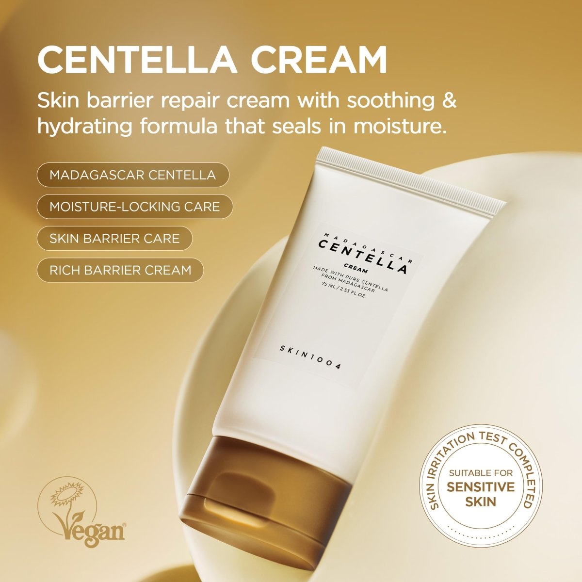 Miniature SKIN1004 Madagascar Centella Cream by Lakinza K-beauty, 30ml jar showing the product packaging and label.