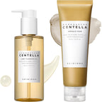 Lakinza K-beauty SKIN1004 Madagascar Centella Double Cleansing Duo with cleanser bottles on a neutral background