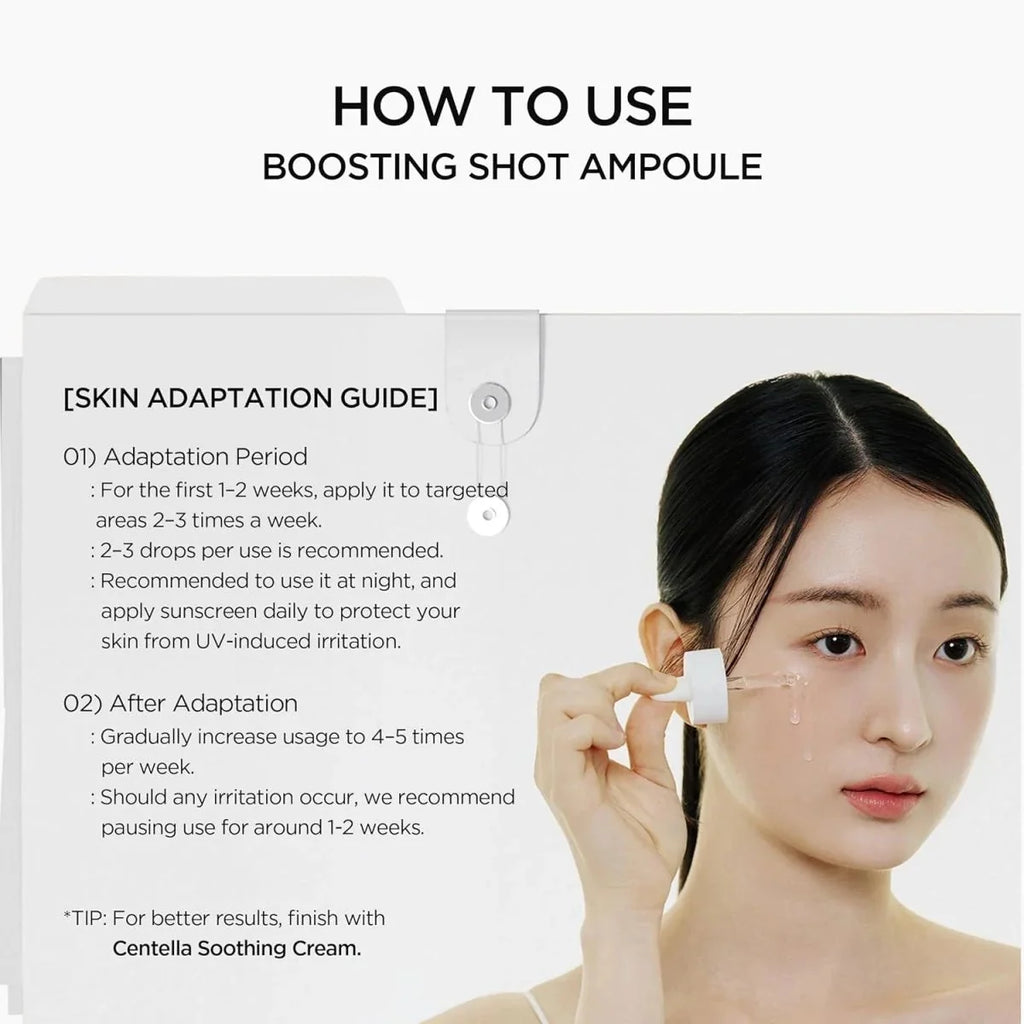 Lakinza K-beauty SKIN1004 Madagascar Centella Niacinamide 10 Boosting Shot Ampoule 30ml in a clear dropper bottle
