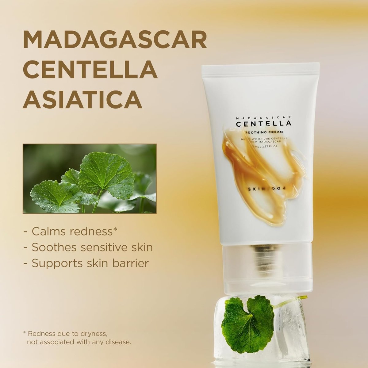 Miniature SKIN1004 Madagascar Centella Soothing Cream 30ml jar with green and white label, displayed on a white background.