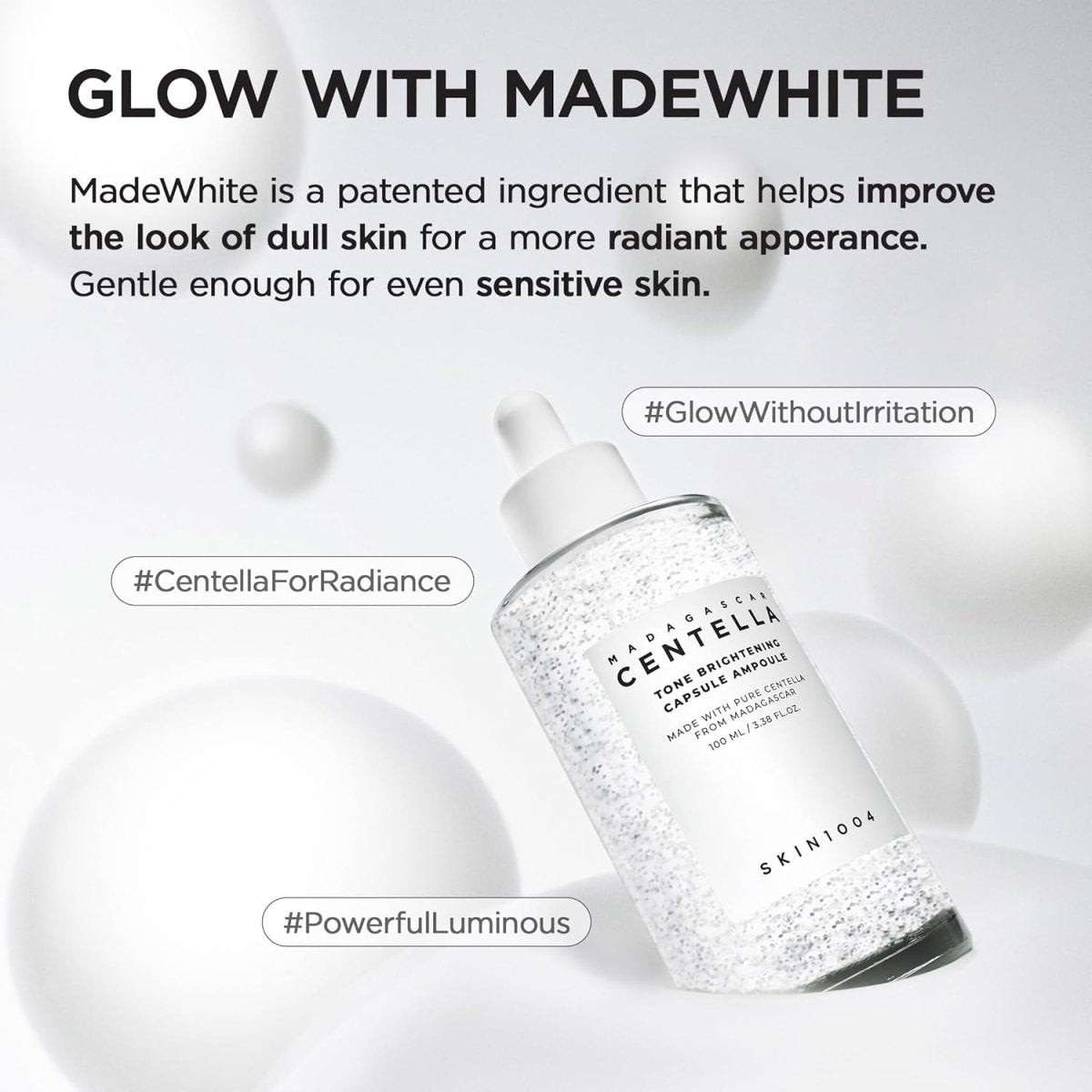 Miniature SKIN1004 Madagascar Centella Brightening Capsule Ampoule bottle, K-beauty skincare product with brightening and centella benefits