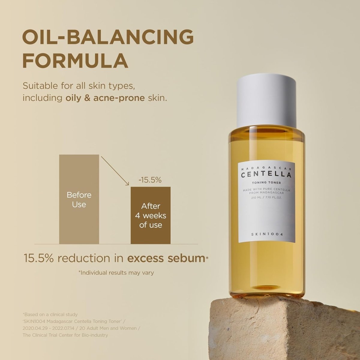 Miniature SKIN1004 Madagascar Centella Toning Toner in 30ml bottle by Lakinza K-beauty, with product label visible.