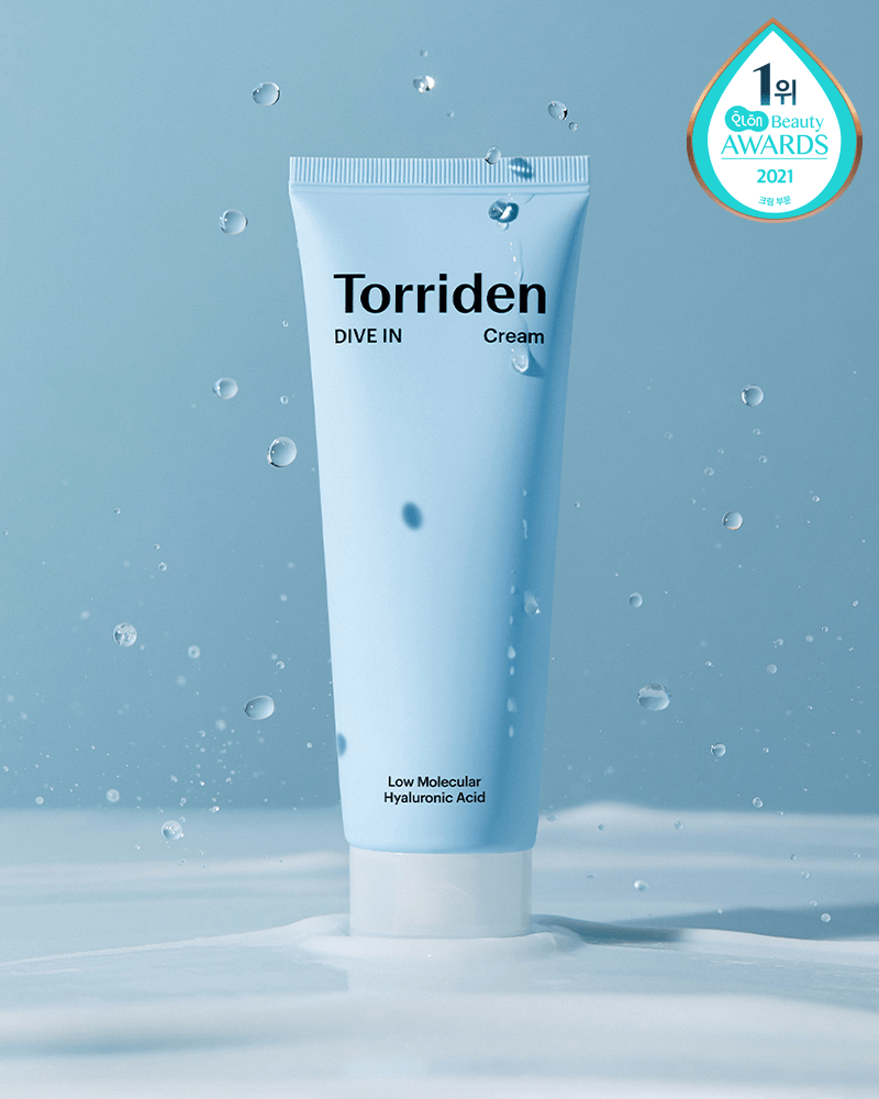 HYAKU Beauty & Living TORRIDEN Dive-In Low Molecule Hyaluronic Acid Face Cream in 80ml jar with emblem on packaging