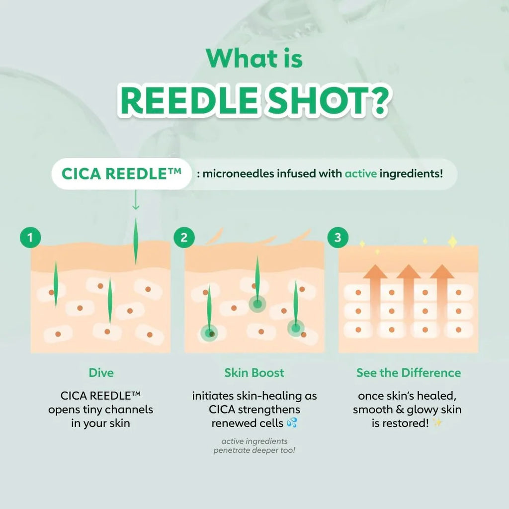 Lakinza K-beauty VT Reedle Shot 100 serum bottles, 2ml each, 10-pack, for skincare and facial rejuvenation.