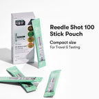 Lakinza K-beauty VT Reedle Shot 100 serum in 2ml vials, 10-pack, with clear glass bottles and dropper applicators.