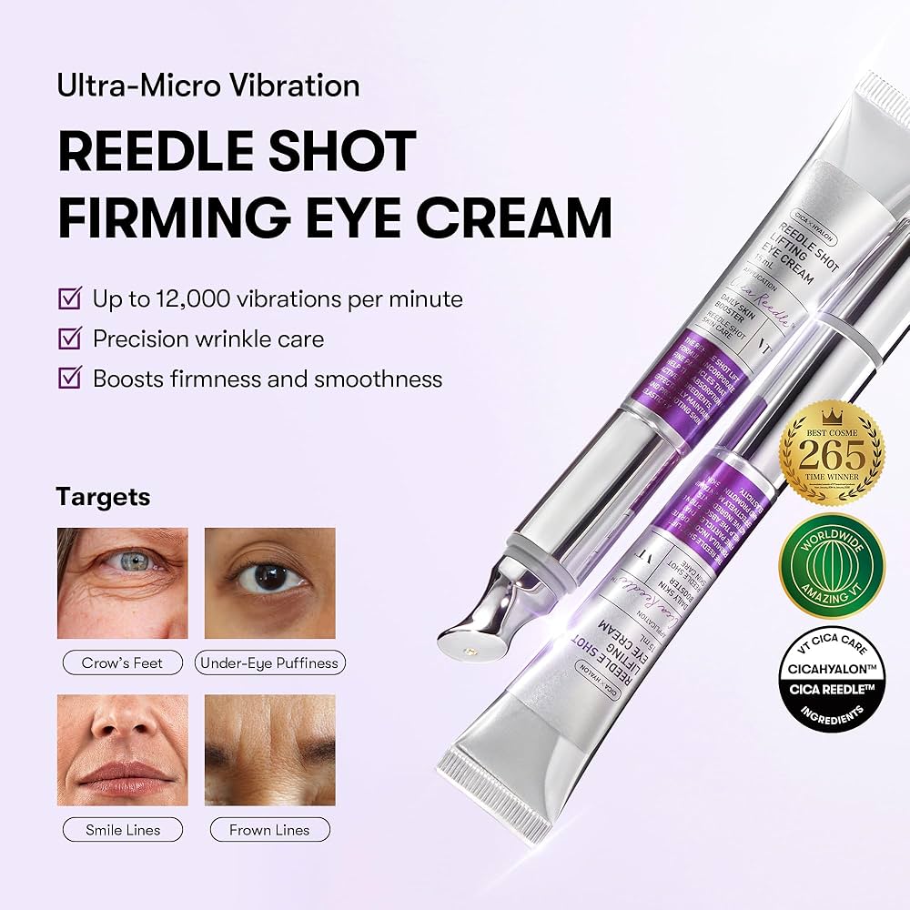 Lakinza K-beauty VT Reedle Shot Lifting Eye Cream 15ml jar with white lid and sleek packaging for youthful eye area care